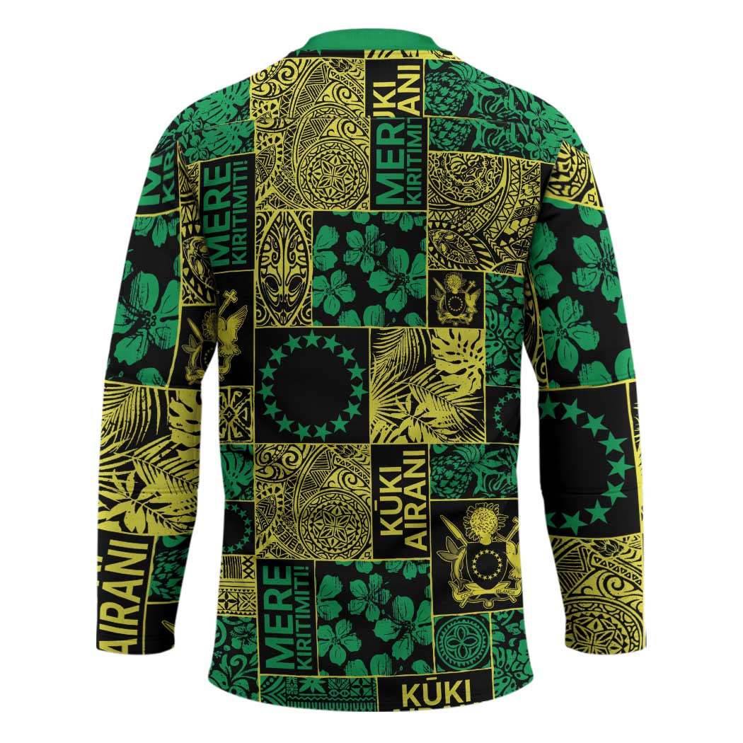 Cook Islands Mere Kiritimiti Hockey Jersey Pacific Patchwork Xmas Vibes LT9 - Polynesian Pride