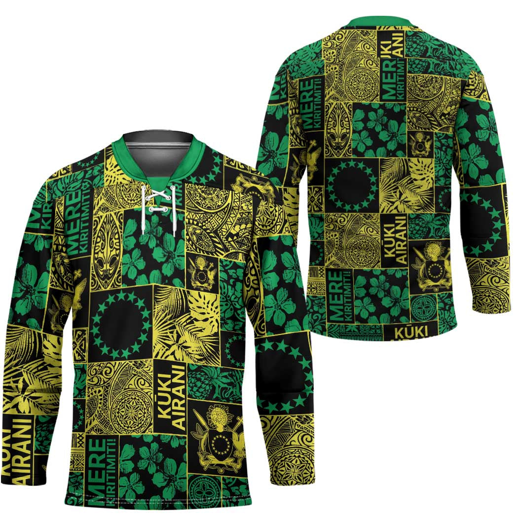 Cook Islands Mere Kiritimiti Hockey Jersey Pacific Patchwork Xmas Vibes LT9 - Polynesian Pride