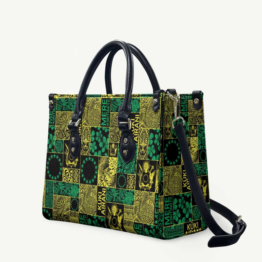 Cook Islands Mere Kiritimiti Leather Bag Pacific Patchwork Xmas Vibes - Polynesian Pride