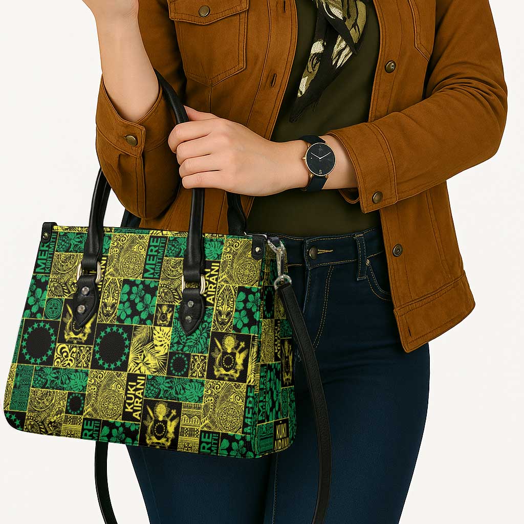 Cook Islands Mere Kiritimiti Leather Bag Pacific Patchwork Xmas Vibes - Polynesian Pride