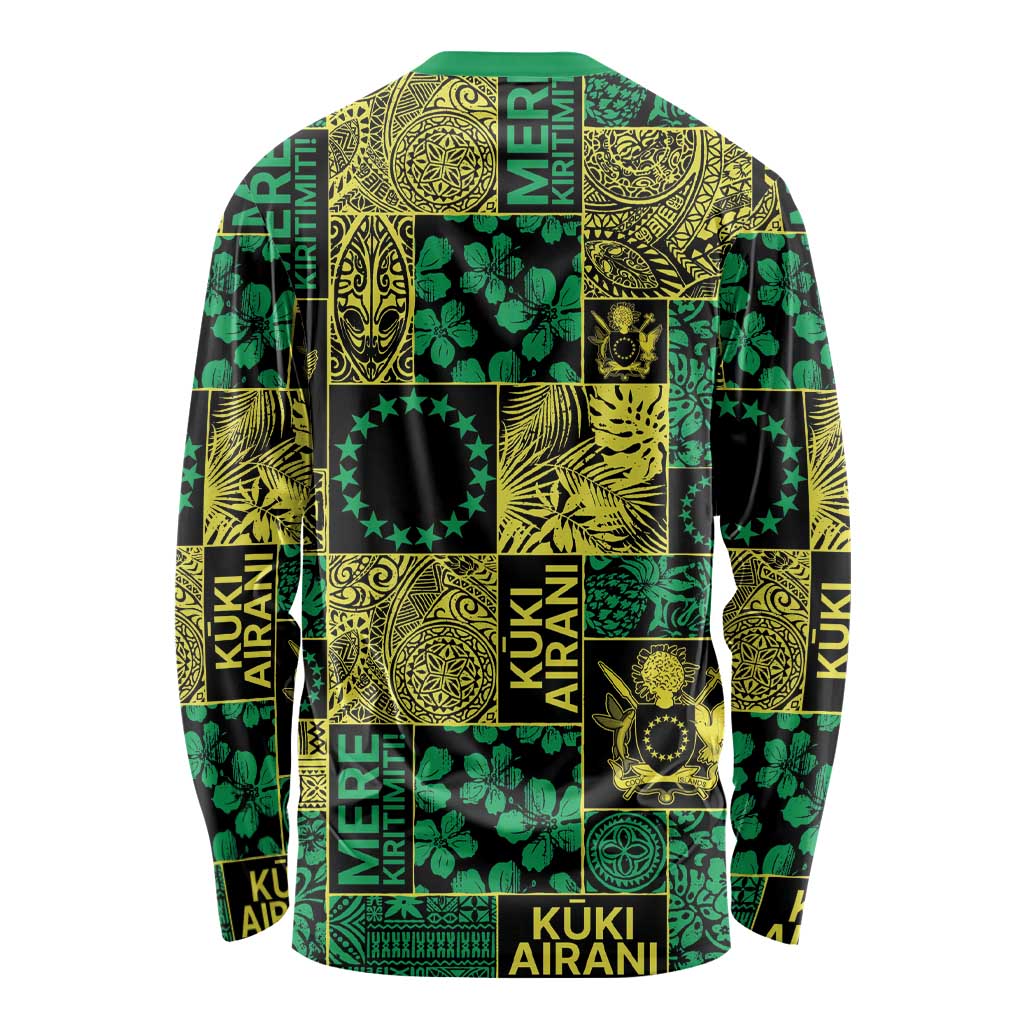 Cook Islands Mere Kiritimiti Long Sleeve Shirt Pacific Patchwork Xmas Vibes LT9 - Polynesian Pride