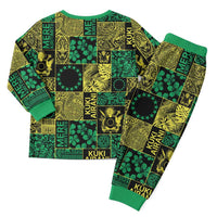 Cook Islands Mere Kiritimiti Christmas Pajama Set Pacific Patchwork Xmas Vibes - Polynesian Pride