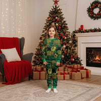 Cook Islands Mere Kiritimiti Christmas Pajama Set Pacific Patchwork Xmas Vibes - Polynesian Pride