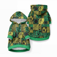 Cook Islands Mere Kiritimiti Pet Hoodie Pacific Patchwork Xmas Vibes LT9 Pullover Green - Polynesian Pride