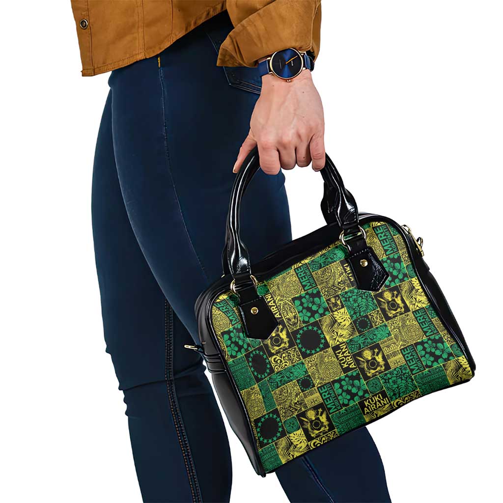 Cook Islands Mere Kiritimiti Shoulder Handbag Pacific Patchwork Xmas Vibes - Polynesian Pride