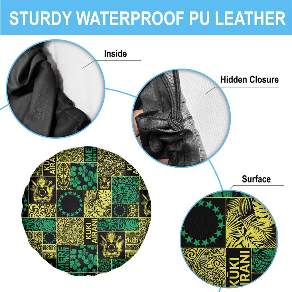 Cook Islands Mere Kiritimiti Spare Tire Cover Pacific Patchwork Xmas Vibes - Polynesian Pride