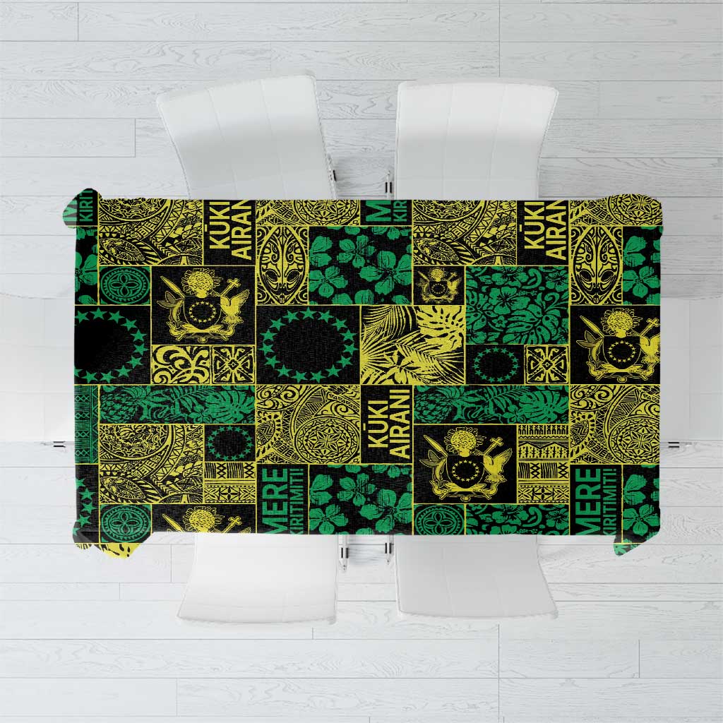 Cook Islands Mere Kiritimiti Tablecloth Pacific Patchwork Xmas Vibes LT9 Green - Polynesian Pride