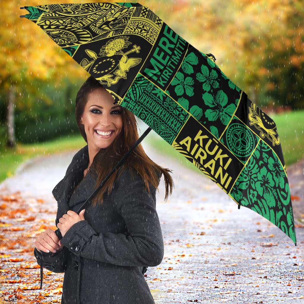 Cook Islands Mere Kiritimiti Umbrella Pacific Patchwork Xmas Vibes - Polynesian Pride