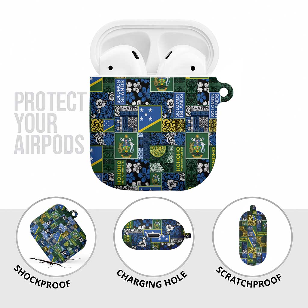 Solomon Islands Meri Kirihimete AirPods Case Pacific Patchwork Xmas Vibes - Polynesian Pride