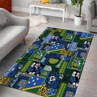 Solomon Islands Meri Kirihimete Area Rug Pacific Patchwork Xmas Vibes - Polynesian Pride