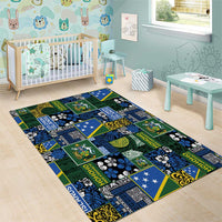Solomon Islands Meri Kirihimete Area Rug Pacific Patchwork Xmas Vibes - Polynesian Pride