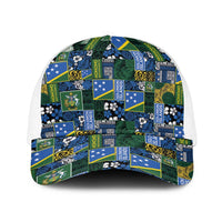 Solomon Islands Meri Kirihimete Baseball Net Cap Pacific Patchwork Xmas Vibes - Polynesian Pride