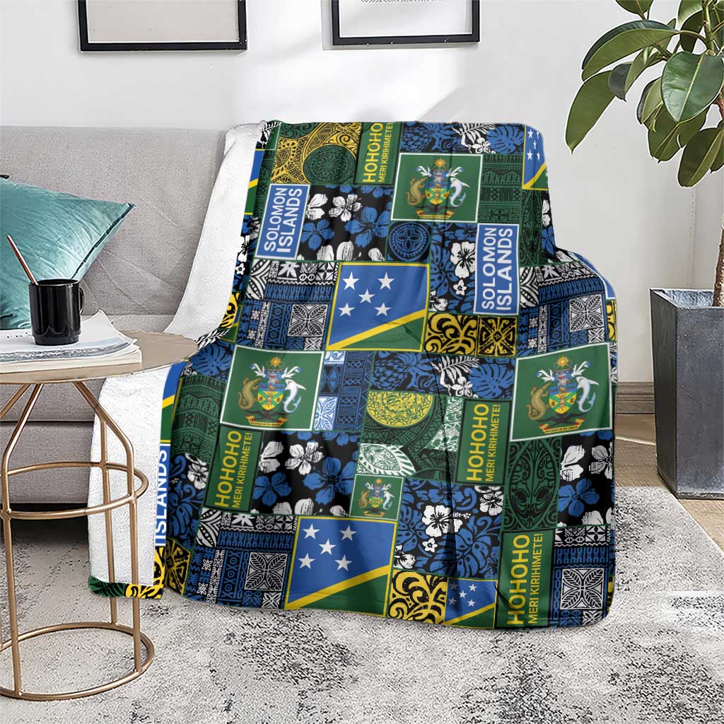 Solomon Islands Meri Kirihimete Blanket Pacific Patchwork Xmas Vibes - Polynesian Pride