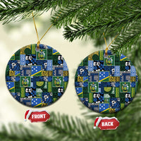 Solomon Islands Meri Kirihimete Ceramic Ornament Pacific Patchwork Xmas Vibes - Polynesian Pride
