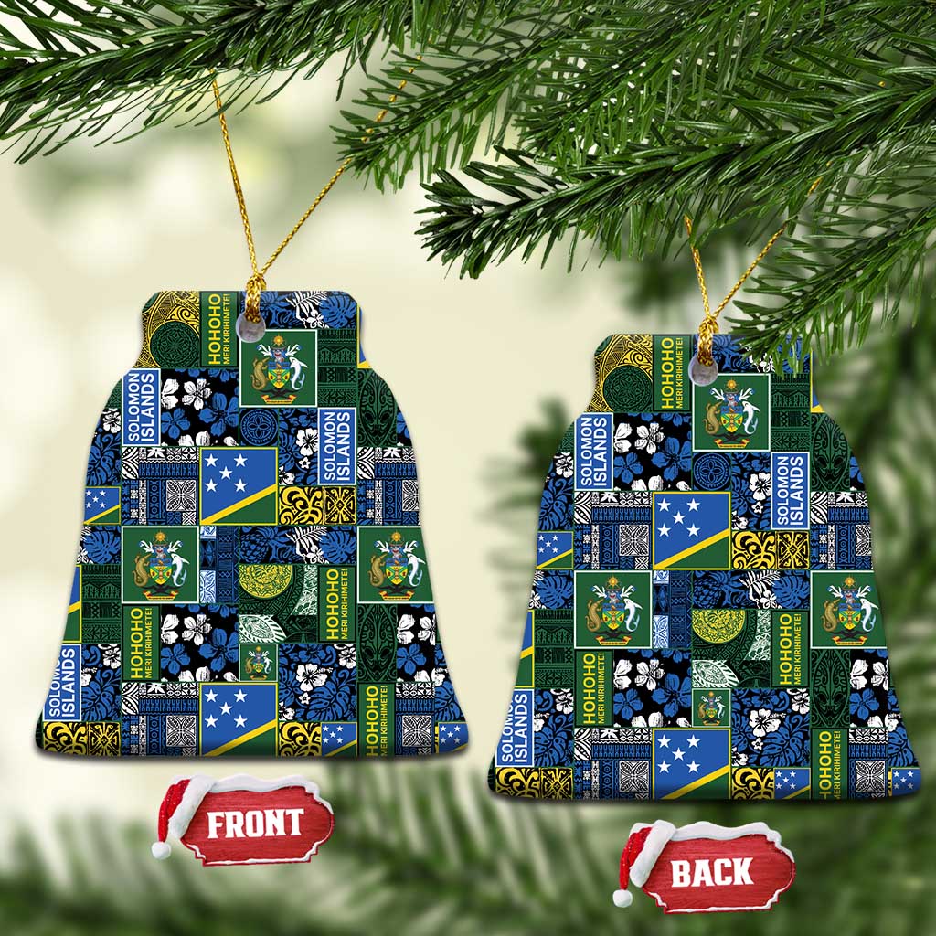 Solomon Islands Meri Kirihimete Ceramic Ornament Pacific Patchwork Xmas Vibes - Polynesian Pride