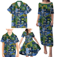 Solomon Islands Meri Kirihimete Family Matching Puletasi and Hawaiian Shirt Pacific Patchwork Xmas Vibes - Polynesian Pride