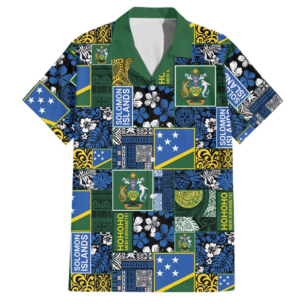 Solomon Islands Meri Kirihimete Family Matching Summer Maxi Dress and Hawaiian Shirt Pacific Patchwork Xmas Vibes - Polynesian Pride