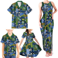 Solomon Islands Meri Kirihimete Family Matching Tank Maxi Dress and Hawaiian Shirt Pacific Patchwork Xmas Vibes - Polynesian Pride