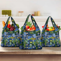 Solomon Islands Meri Kirihimete Grocery Bag Pacific Patchwork Xmas Vibes - Polynesian Pride