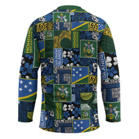 Solomon Islands Meri Kirihimete Hockey Jersey Pacific Patchwork Xmas Vibes - Polynesian Pride