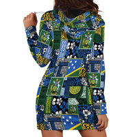 Solomon Islands Meri Kirihimete Hoodie Dress Pacific Patchwork Xmas Vibes LT9 - Polynesian Pride
