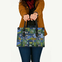 Solomon Islands Meri Kirihimete Leather Bag Pacific Patchwork Xmas Vibes - Polynesian Pride