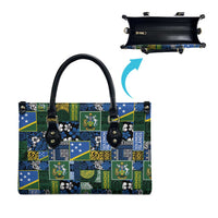Solomon Islands Meri Kirihimete Leather Bag Pacific Patchwork Xmas Vibes - Polynesian Pride