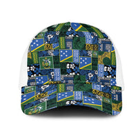Solomon Islands Meri Kirihimete Mesh Trucker Cap Pacific Patchwork Xmas Vibes - Polynesian Pride
