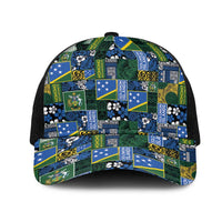 Solomon Islands Meri Kirihimete Mesh Trucker Cap Pacific Patchwork Xmas Vibes - Polynesian Pride