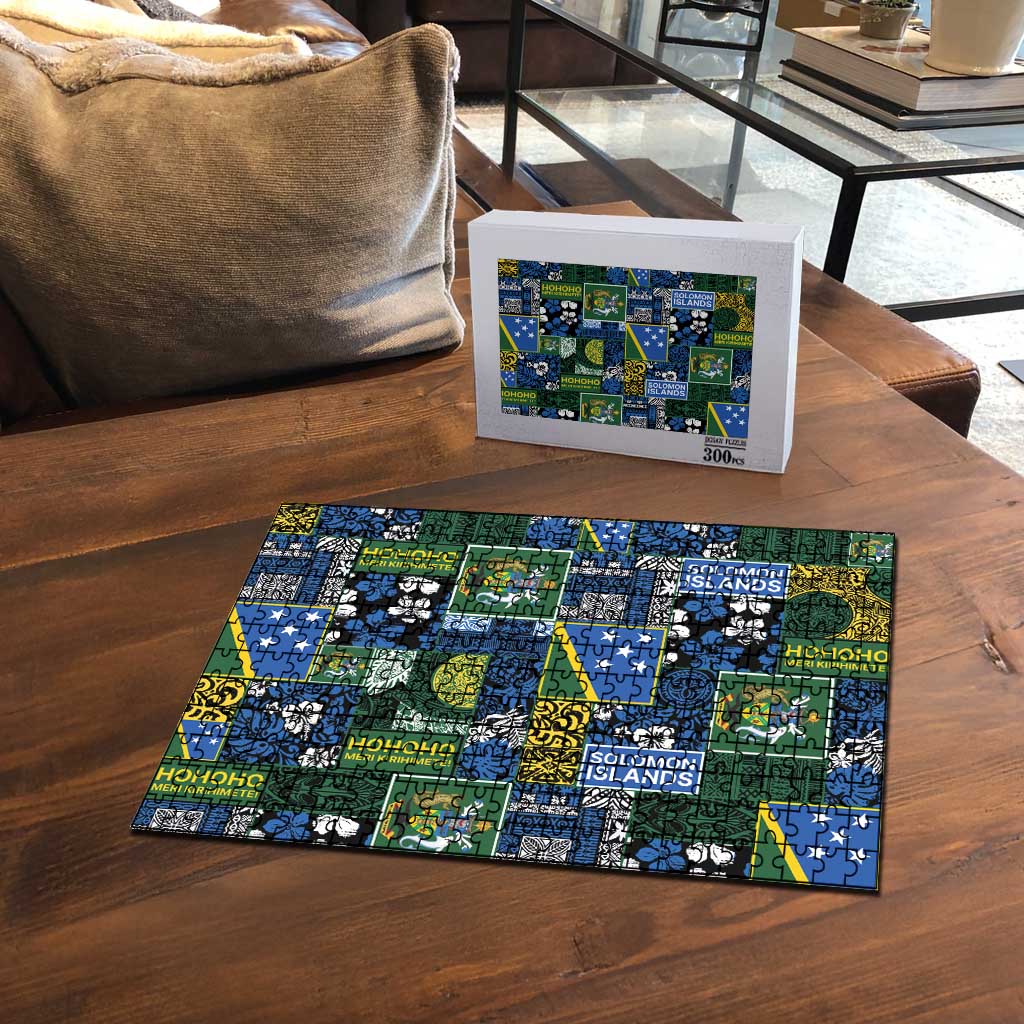 Solomon Islands Meri Kirihimete Puzzle Pacific Patchwork Xmas Vibes - Polynesian Pride