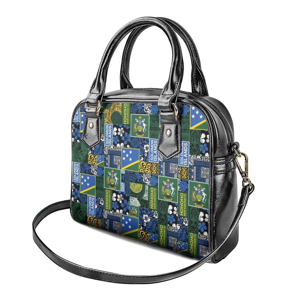 Solomon Islands Meri Kirihimete Shoulder Handbag Pacific Patchwork Xmas Vibes - Polynesian Pride