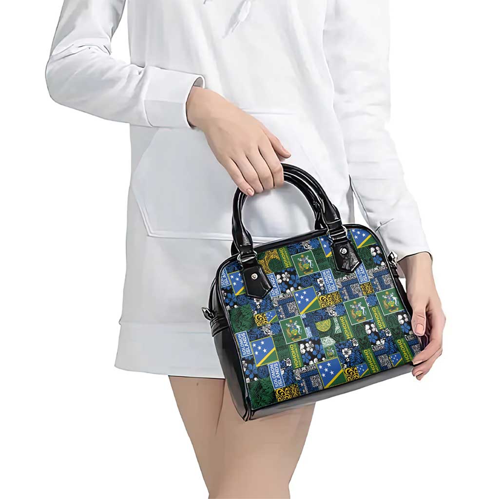 Solomon Islands Meri Kirihimete Shoulder Handbag Pacific Patchwork Xmas Vibes - Polynesian Pride