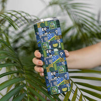 Solomon Islands Meri Kirihimete Skinny Tumbler Pacific Patchwork Xmas Vibes LT9 - Polynesian Pride