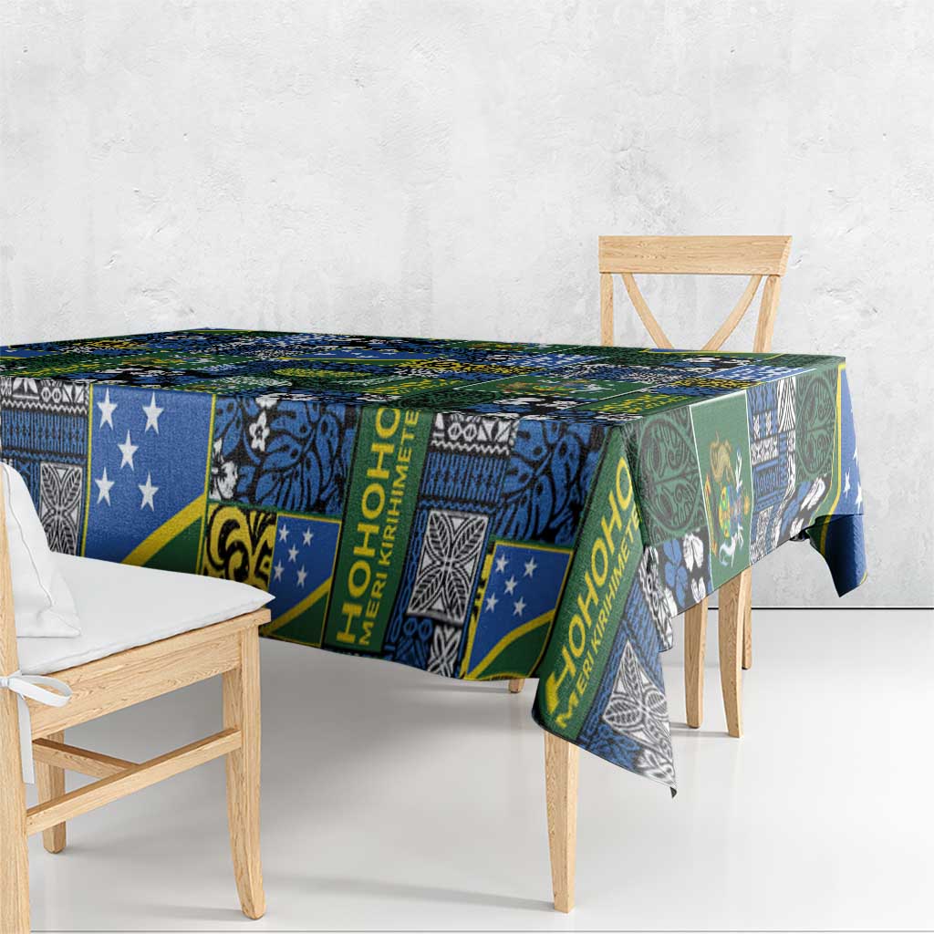 Solomon Islands Meri Kirihimete Tablecloth Pacific Patchwork Xmas Vibes - Polynesian Pride