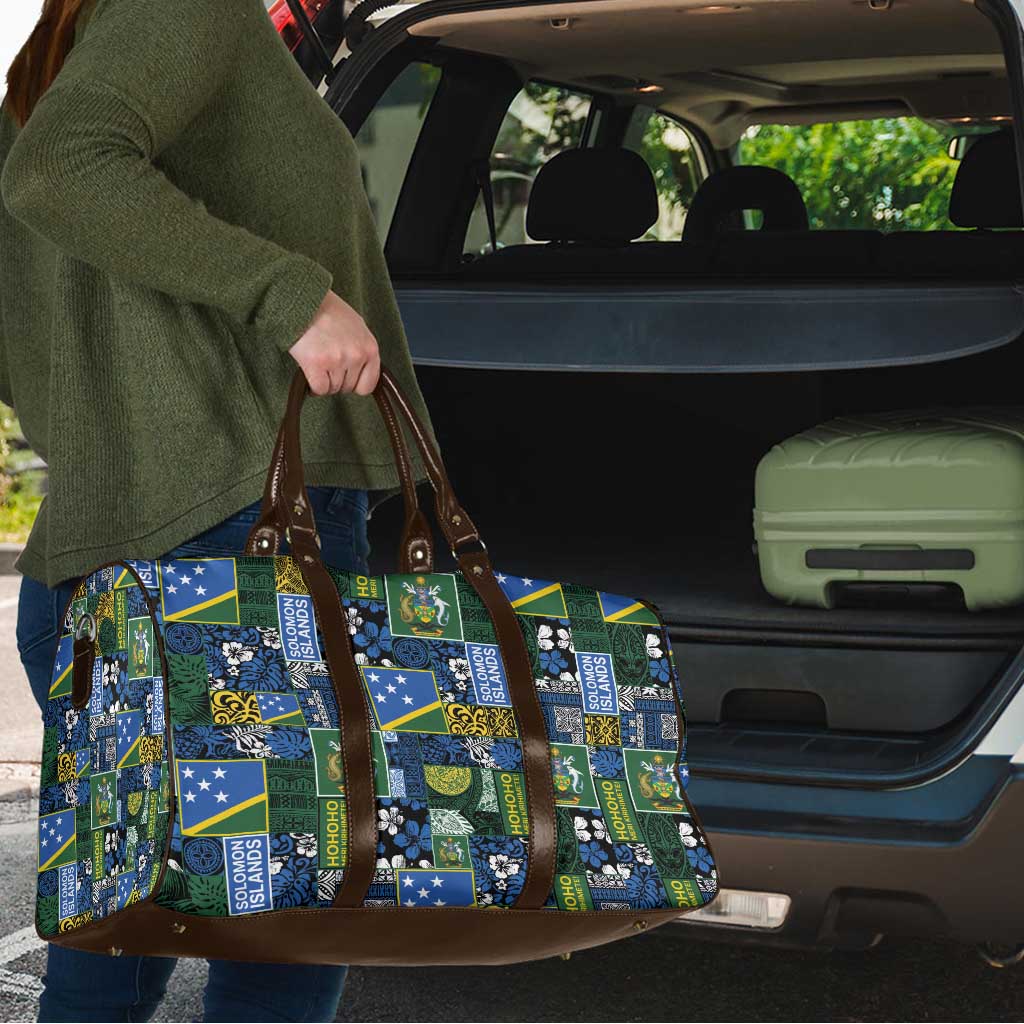 Solomon Islands Meri Kirihimete Travel Bag Pacific Patchwork Xmas Vibes - Polynesian Pride