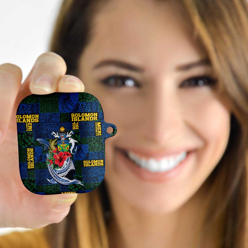 Solomon Islands Meri Kirihimete AirPods Case Funny Santa Riding Shark - Polynesian Pride