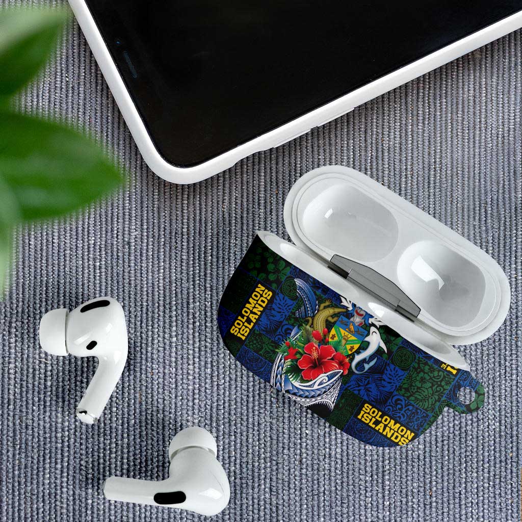 Solomon Islands Meri Kirihimete AirPods Case Funny Santa Riding Shark - Polynesian Pride