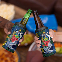 Solomon Islands Meri Kirihimete 4 in 1 Can Cooler Tumbler Funny Santa Riding Shark - Polynesian Pride