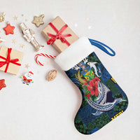 Solomon Islands Meri Kirihimete Christmas Stocking Funny Santa Riding Shark LT9 - Polynesian Pride