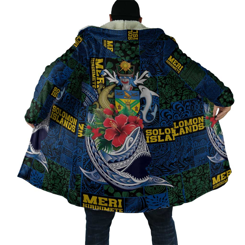 Solomon Islands Meri Kirihimete Cloak Funny Santa Riding Shark - Polynesian Pride