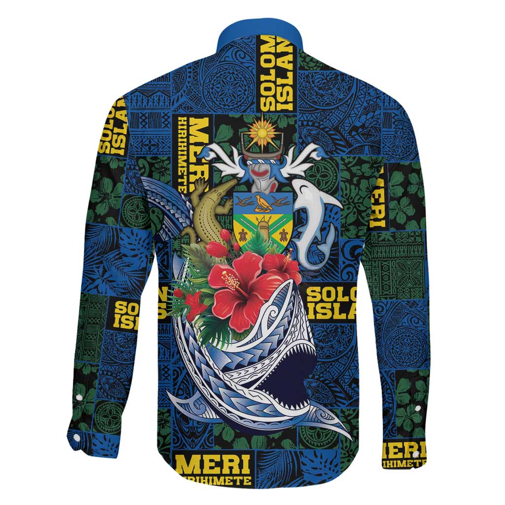Solomon Islands Meri Kirihimete Family Matching Long Sleeve Bodycon Dress and Hawaiian Shirt Funny Santa Riding Shark LT9 - Polynesian Pride