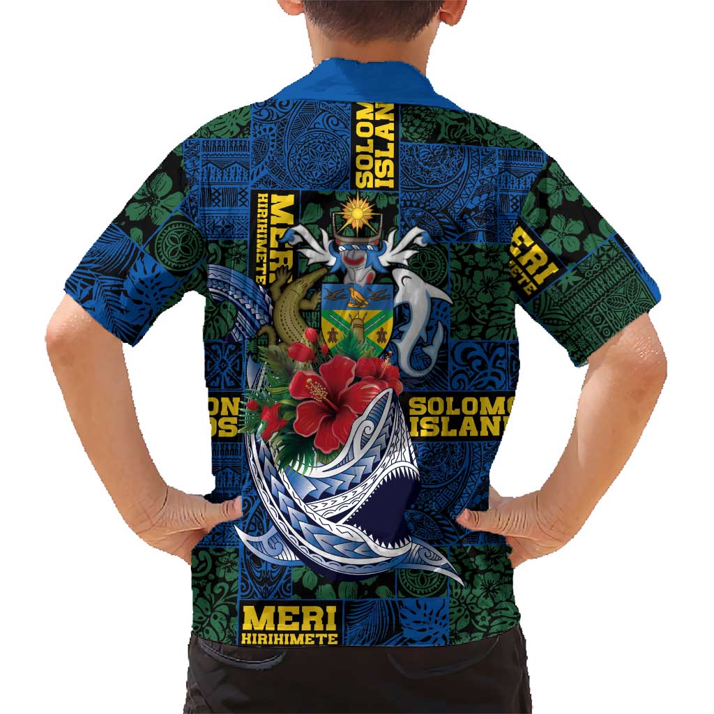 Solomon Islands Meri Kirihimete Family Matching Mermaid Dress and Hawaiian Shirt Funny Santa Riding Shark LT9 - Polynesian Pride