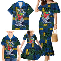 Solomon Islands Meri Kirihimete Family Matching Mermaid Dress and Hawaiian Shirt Funny Santa Riding Shark LT9 - Polynesian Pride