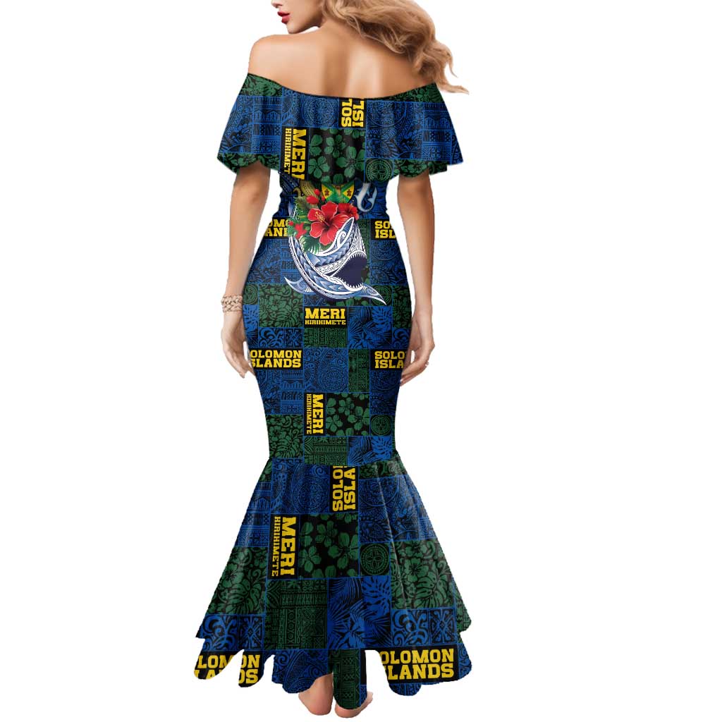 Solomon Islands Meri Kirihimete Family Matching Mermaid Dress and Hawaiian Shirt Funny Santa Riding Shark LT9 - Polynesian Pride