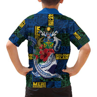 Solomon Islands Meri Kirihimete Family Matching Puletasi and Hawaiian Shirt Funny Santa Riding Shark - Polynesian Pride