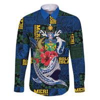 Solomon Islands Meri Kirihimete Family Matching Puletasi and Hawaiian Shirt Funny Santa Riding Shark - Polynesian Pride