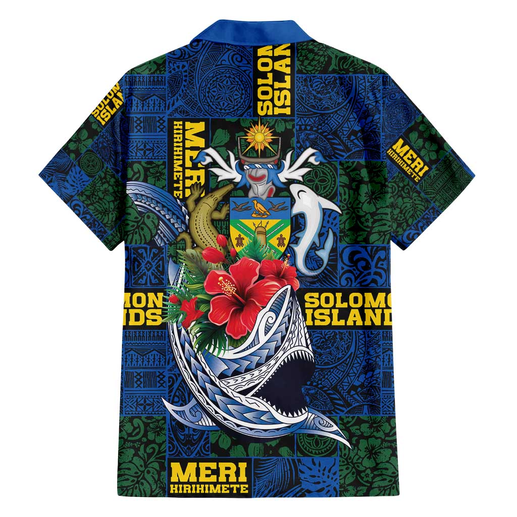 Solomon Islands Meri Kirihimete Family Matching Summer Maxi Dress and Hawaiian Shirt Funny Santa Riding Shark - Polynesian Pride