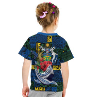 Solomon Islands Meri Kirihimete Kid T Shirt Funny Santa Riding Shark - Polynesian Pride