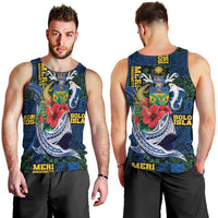 Solomon Islands Meri Kirihimete Men Tank Top Funny Santa Riding Shark LT9 - Polynesian Pride