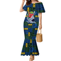 Solomon Islands Meri Kirihimete Mermaid Dress Funny Santa Riding Shark - Polynesian Pride